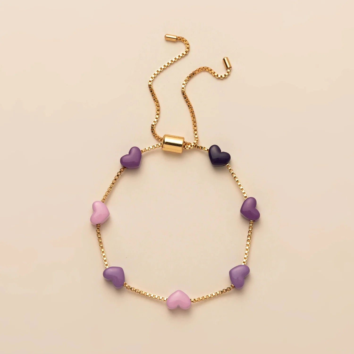 Purple Ombre Heart Bolo Bracelet