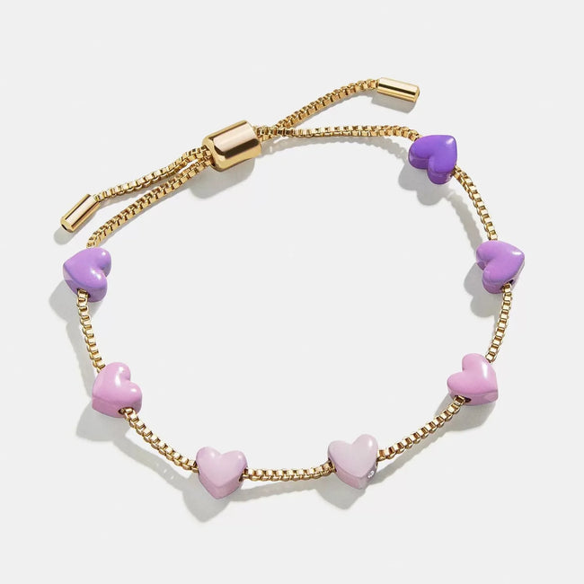 Purple Ombre Heart Bolo Bracelet