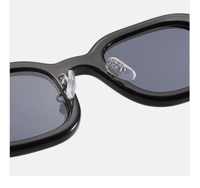 Women Black Smoke Square Sunglasses
