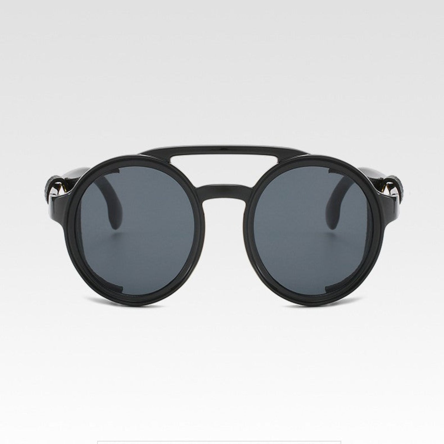Women Black Round Lens Sunglasses