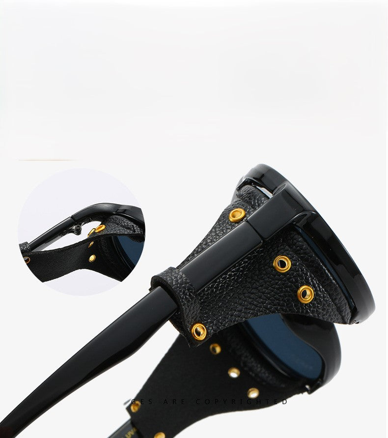 Women Black Round Lens Sunglasses