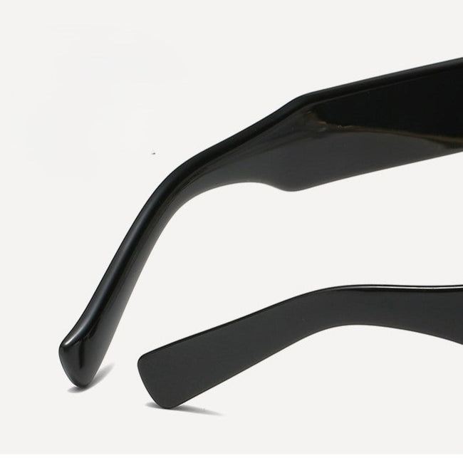 Women Black & Silver Rectangular Retro Sunglasses