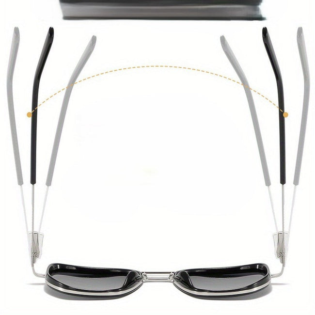 Women Black & Silver Tinted Retro Square Metal Sunglasses