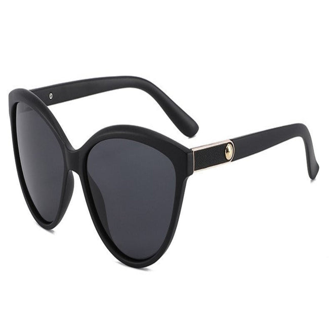 Women Black Cat Eye Sunglasses With Pouch & Cloth