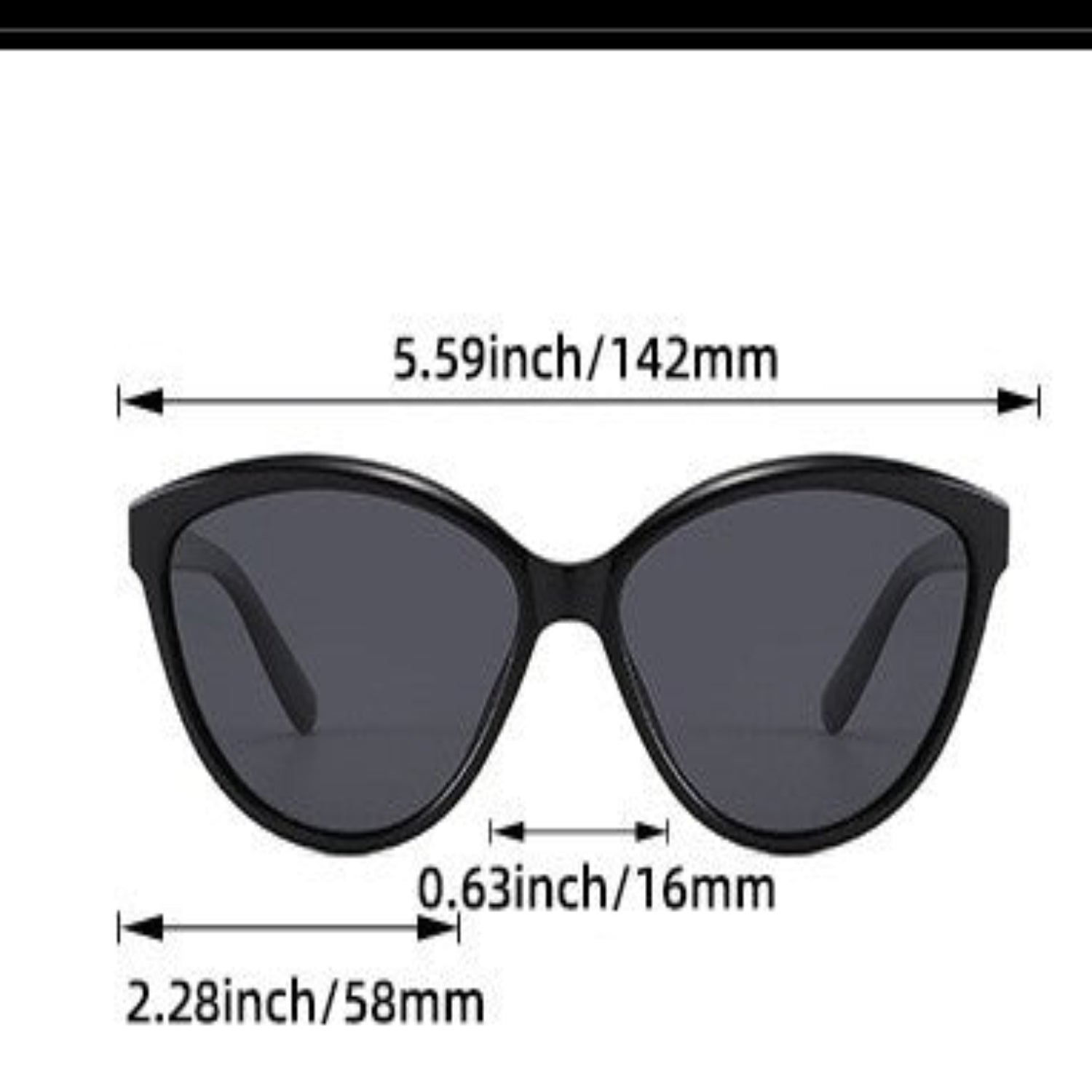 Women Black Cat Eye Sunglasses