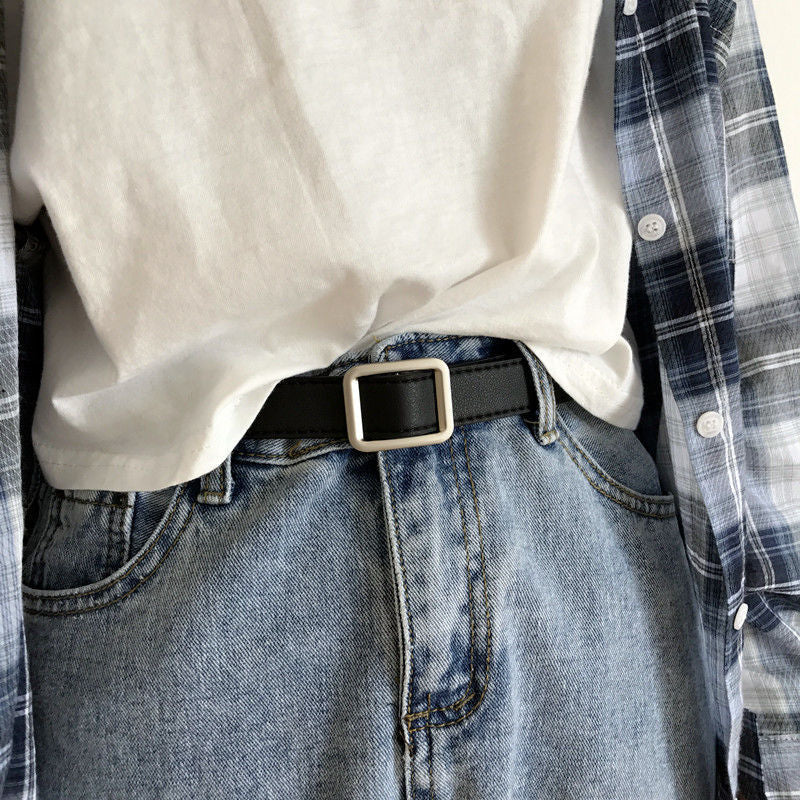 Women Black Square Shaped Belt