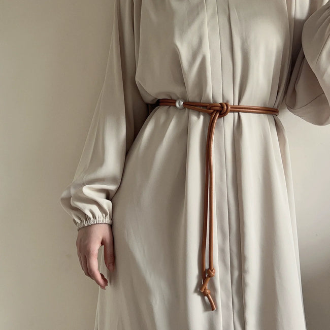 Women Brown Thin Belt With Skirt Waist Chain