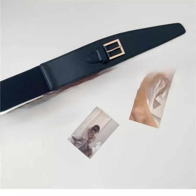 Asymmetric Wide Leather Corset Belt