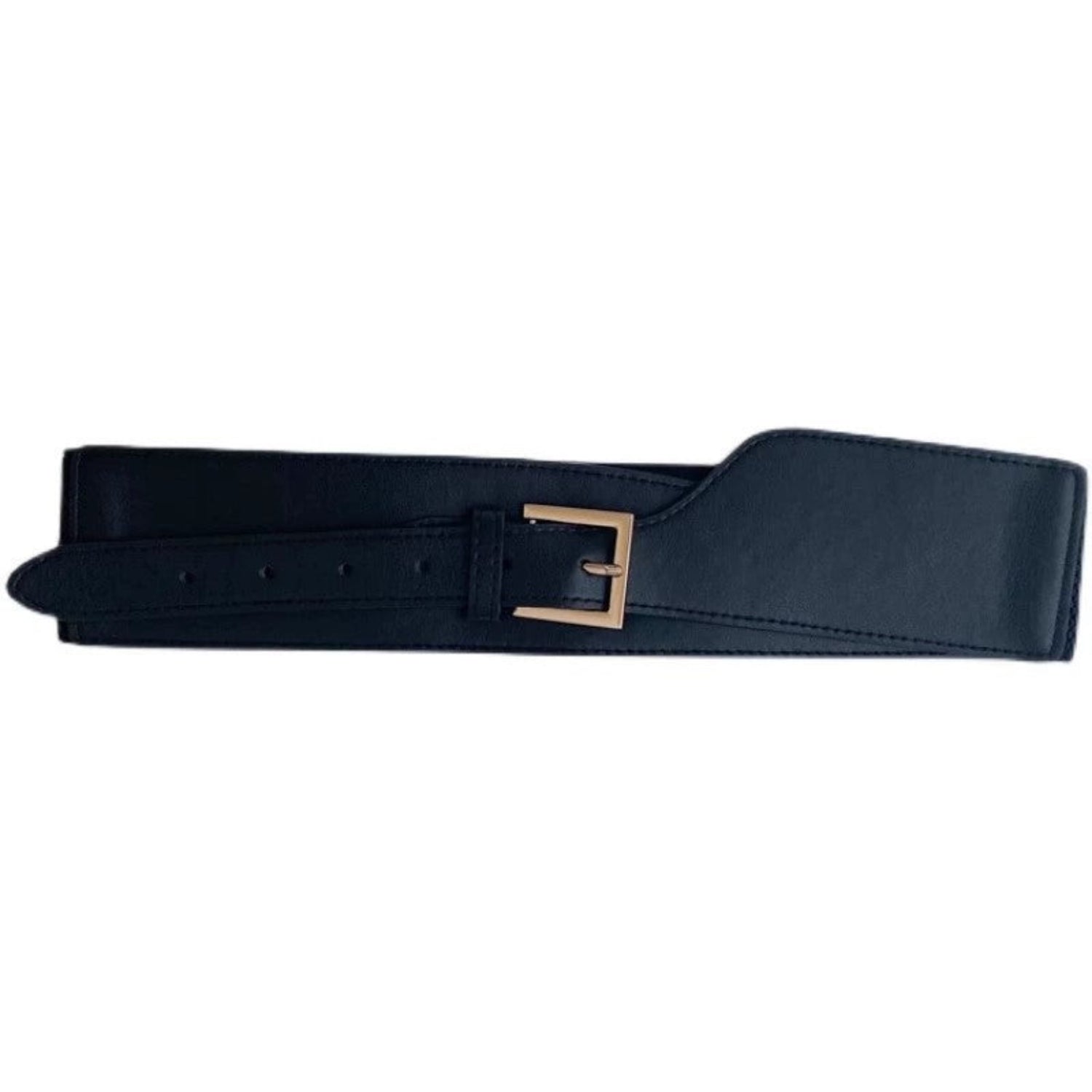 Asymmetric Wide Leather Corset Belt
