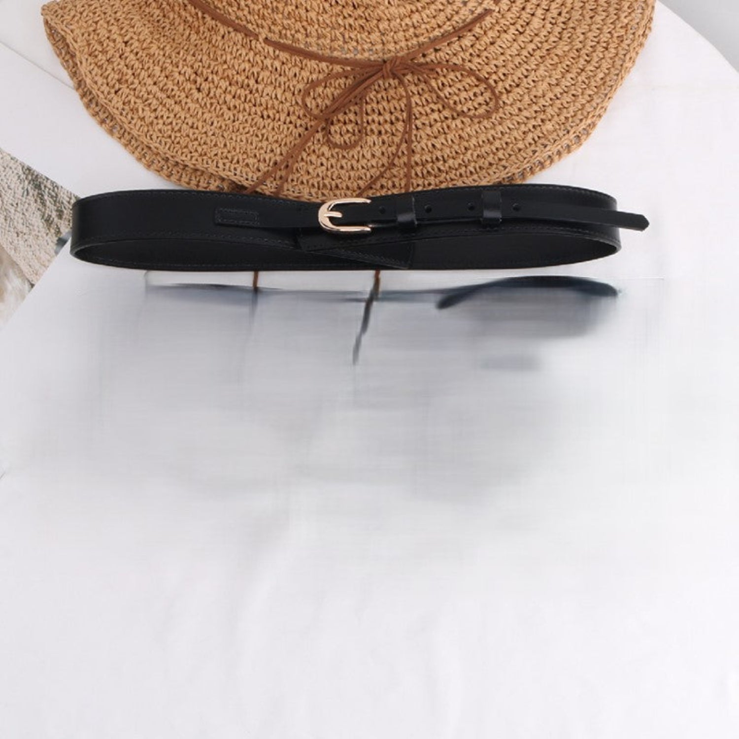 Black Layered Leather Waist Belt