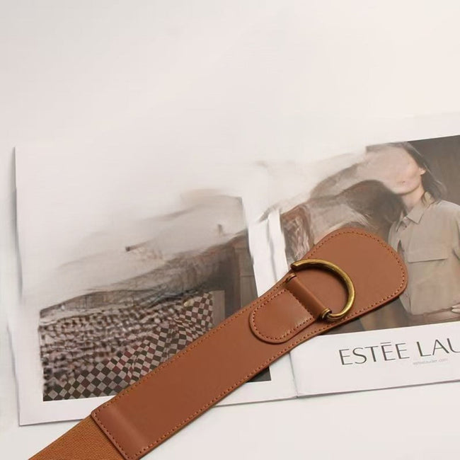 Tan Wide Elastic Corset Belt