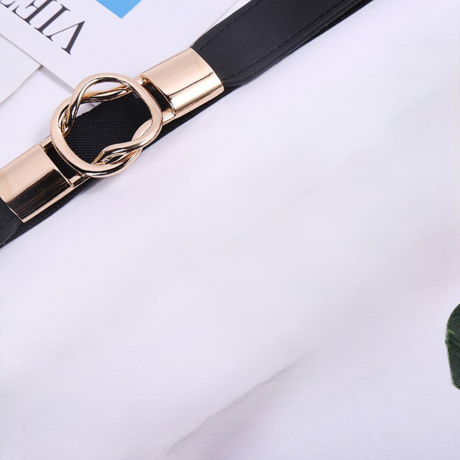 Black Slim Interlocking Circle Belt