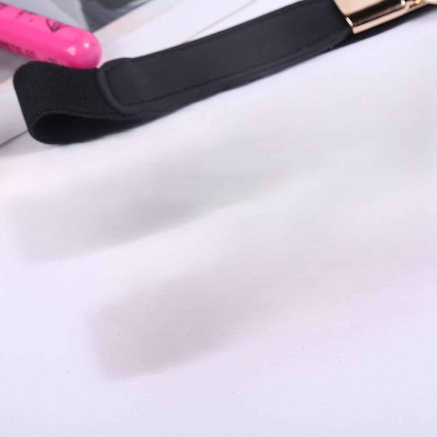 Black Slim Interlocking Circle Belt