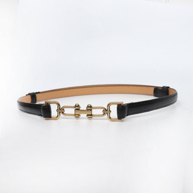 Black Skinny Gold Link Belt