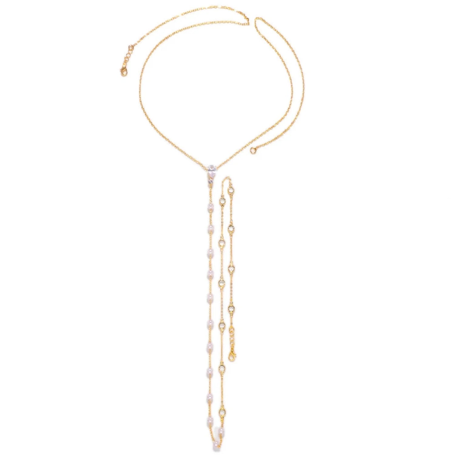 Pearl And Crystal Backdrop Necklace