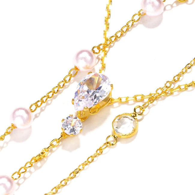 Pearl And Crystal Backdrop Necklace