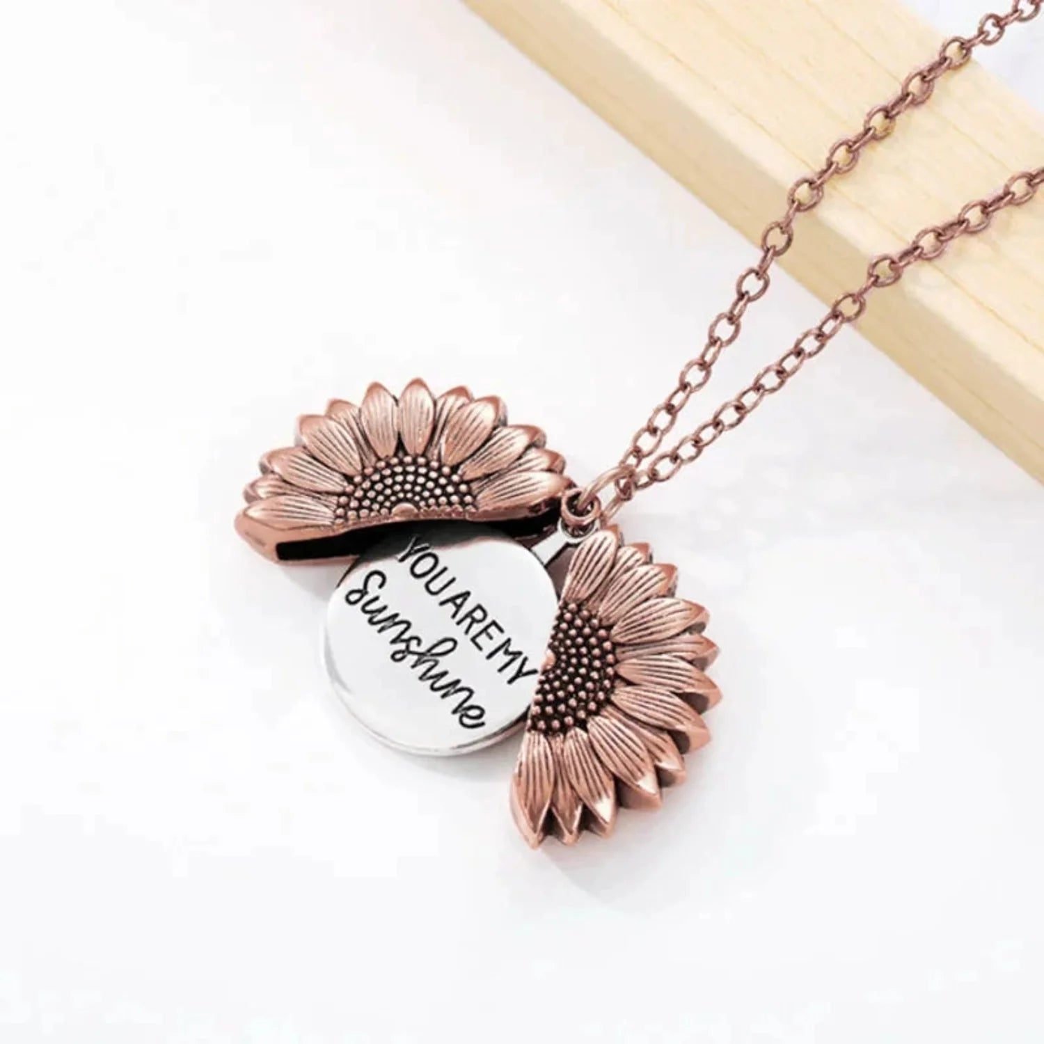 Sunflower Locket Message Necklace