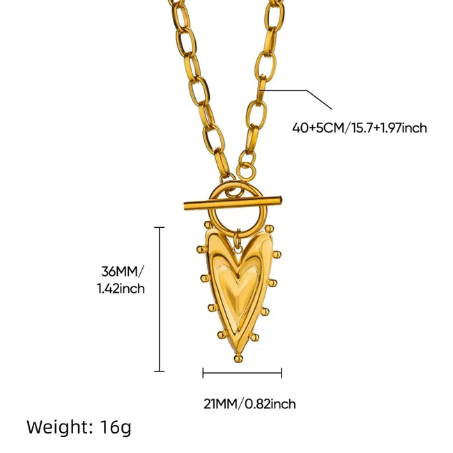 Gold Heart Toggle Necklace