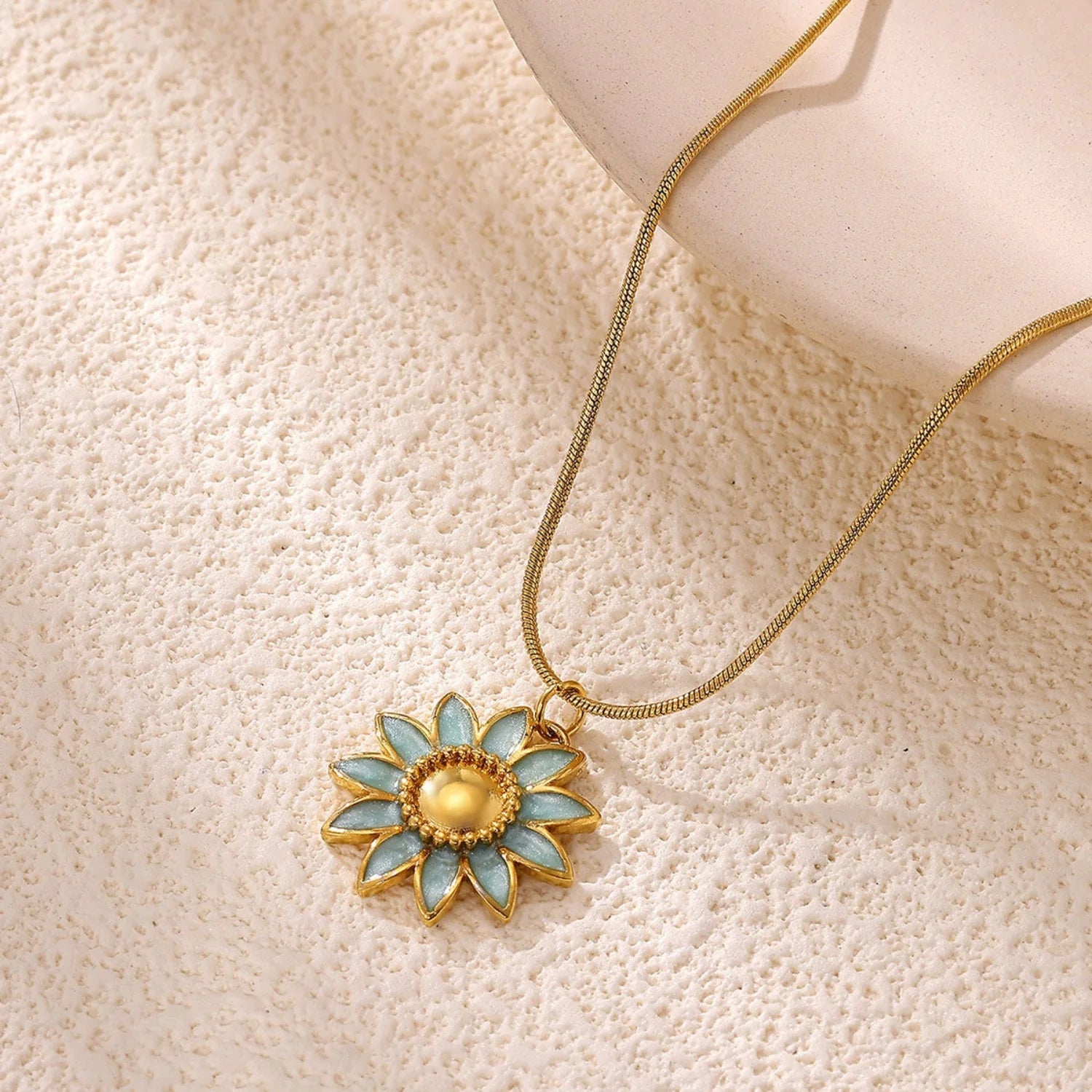 Enamel Flower Snake Necklace