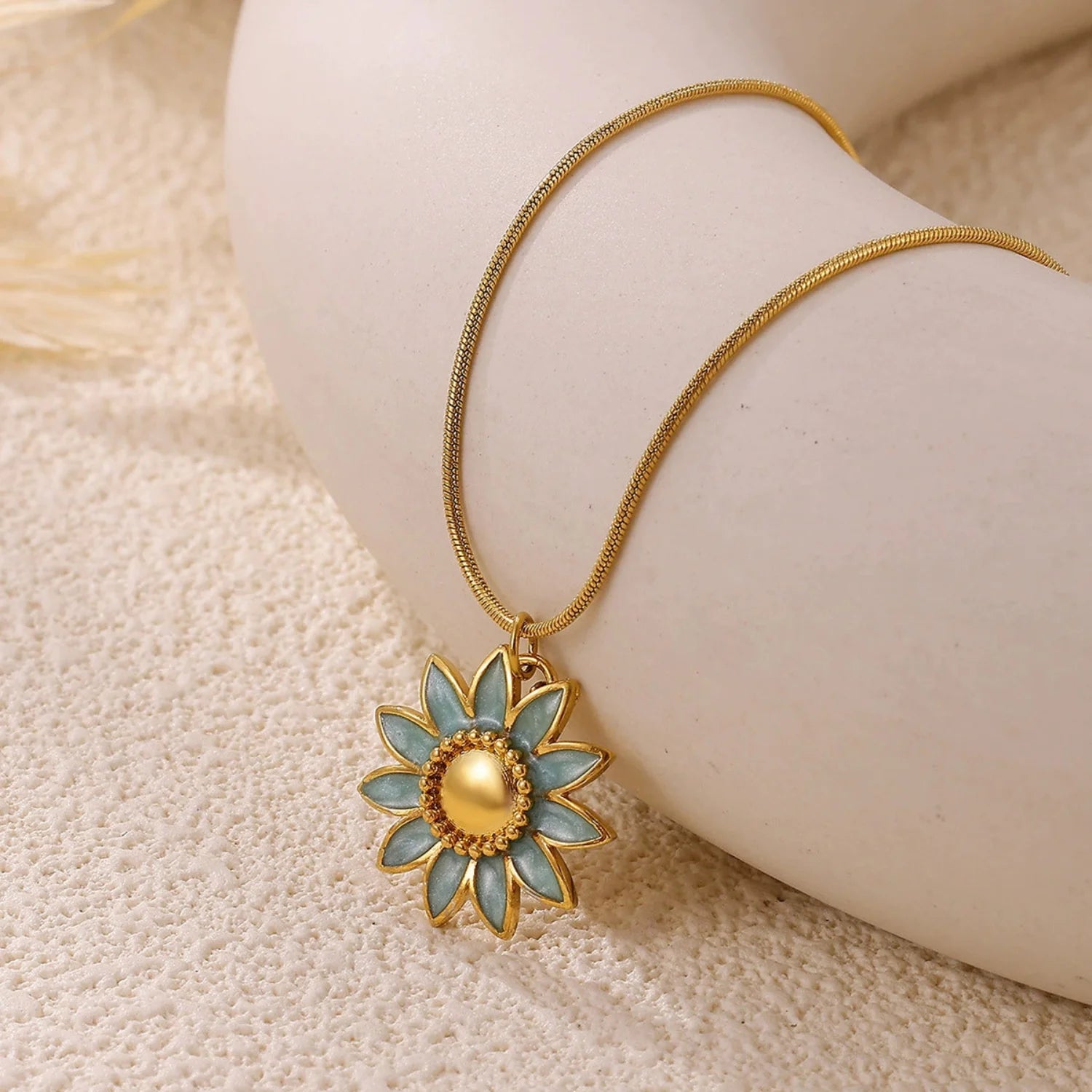 Enamel Flower Snake Necklace