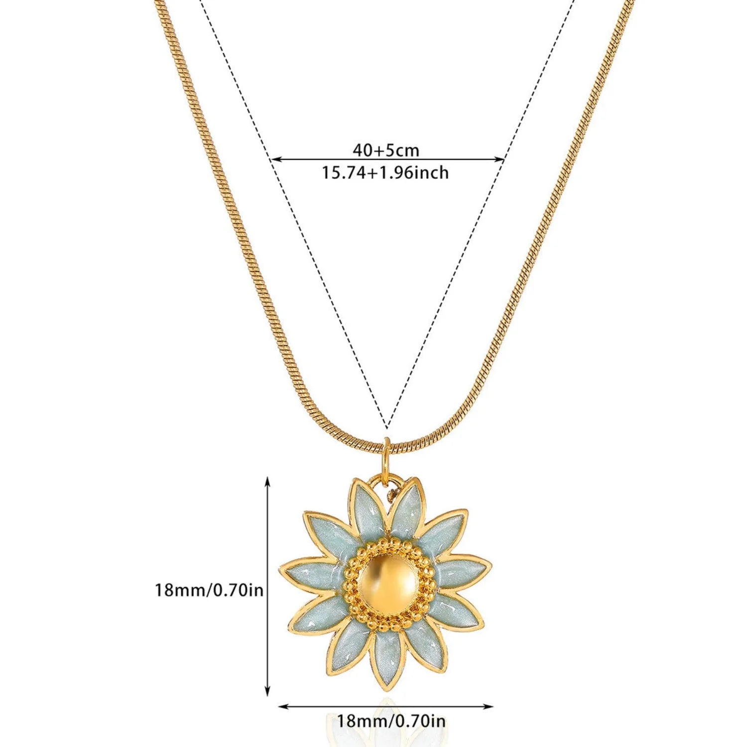 Enamel Flower Snake Necklace