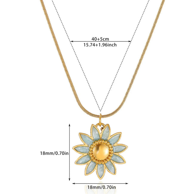 Enamel Flower Snake Necklace