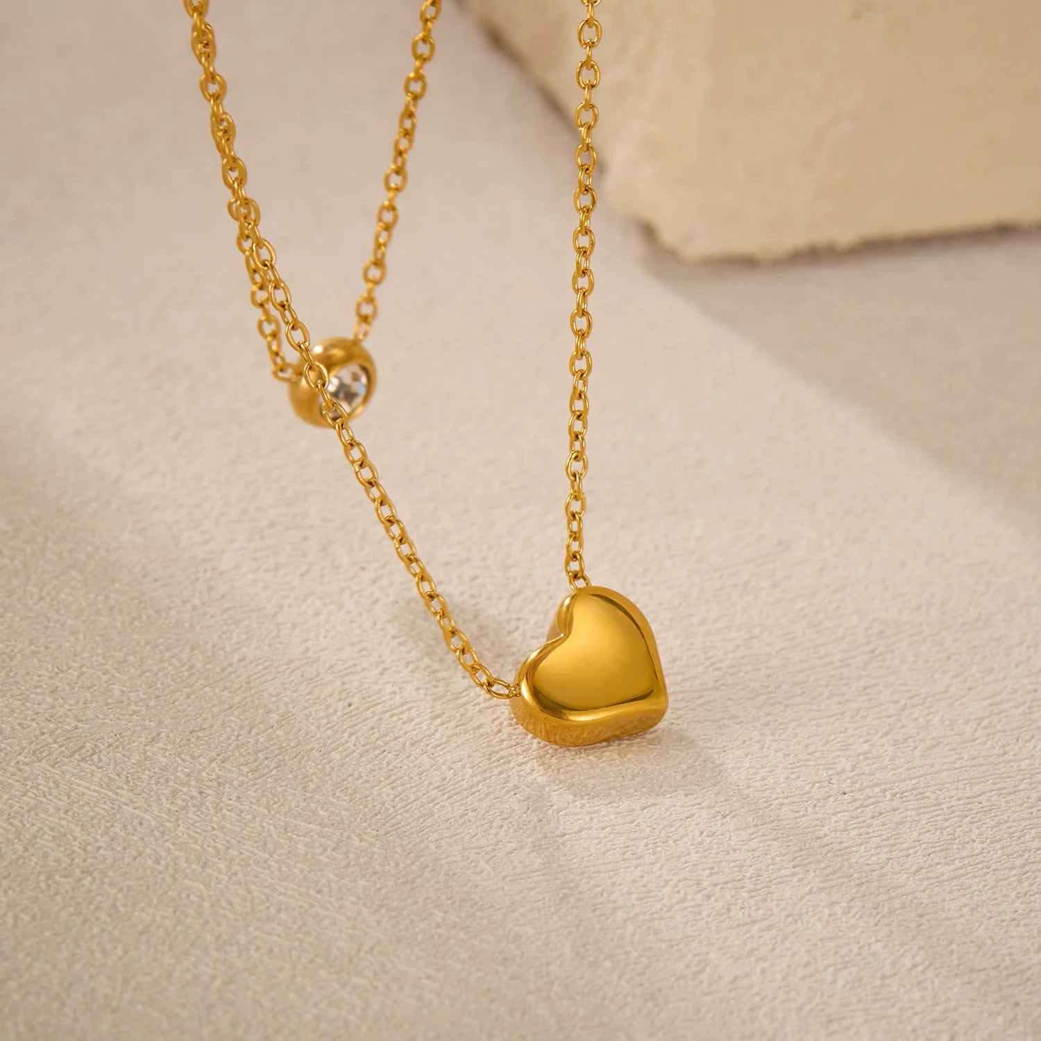 Gold Heart Layered Necklace