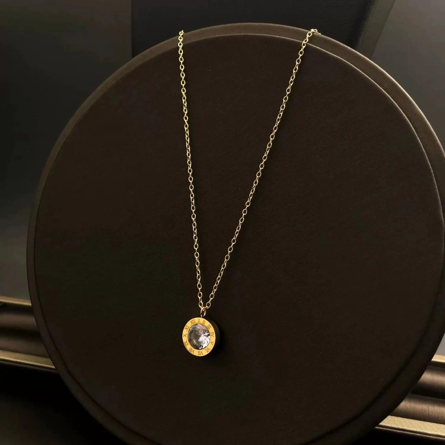 Roman Numeral Crystal Necklace