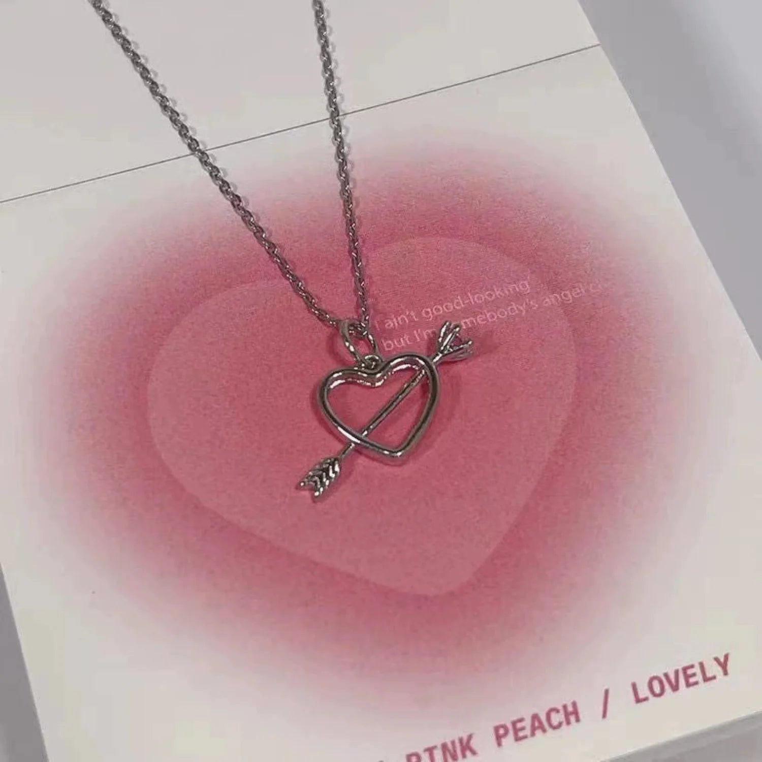 Silver Heart and Arrow Necklace