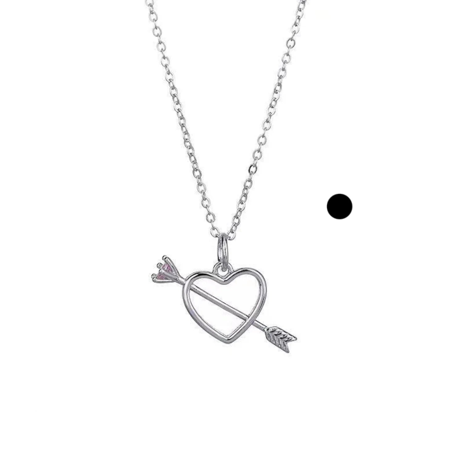 Silver Heart and Arrow Necklace