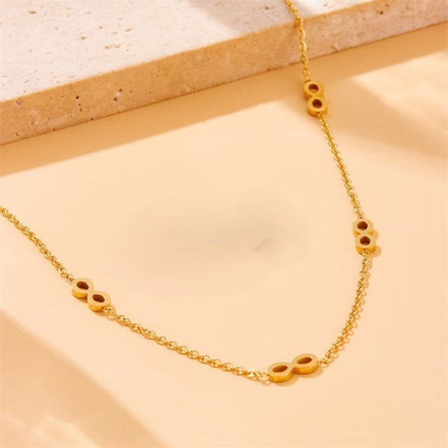Gold Infinity Station Chain Necklace