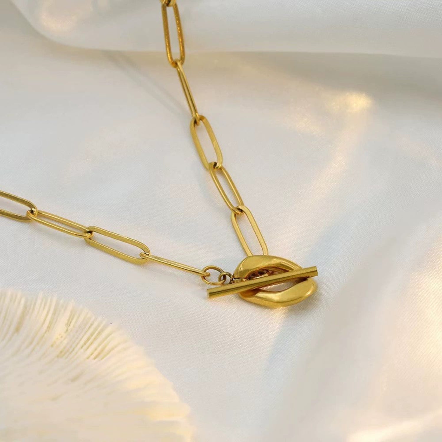 Gold Heart Crystal Station Necklace