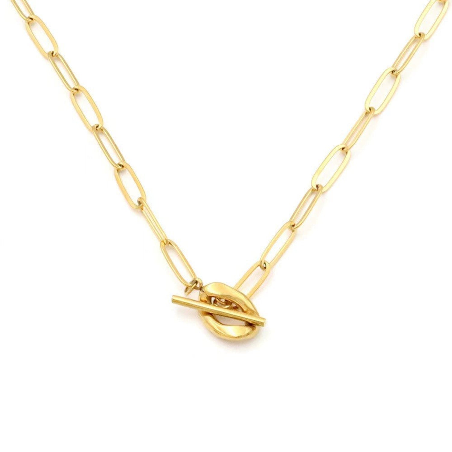 Gold Heart Crystal Station Necklace