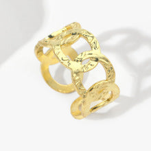 Bold Gold Textured Chain Ring
