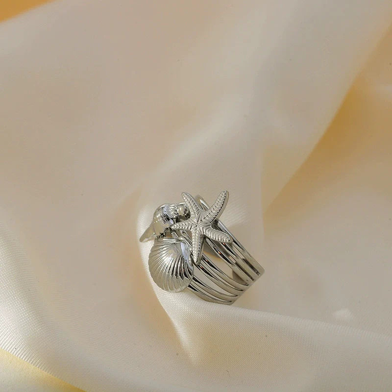 Seaside Charm Adjustable Gold Ring