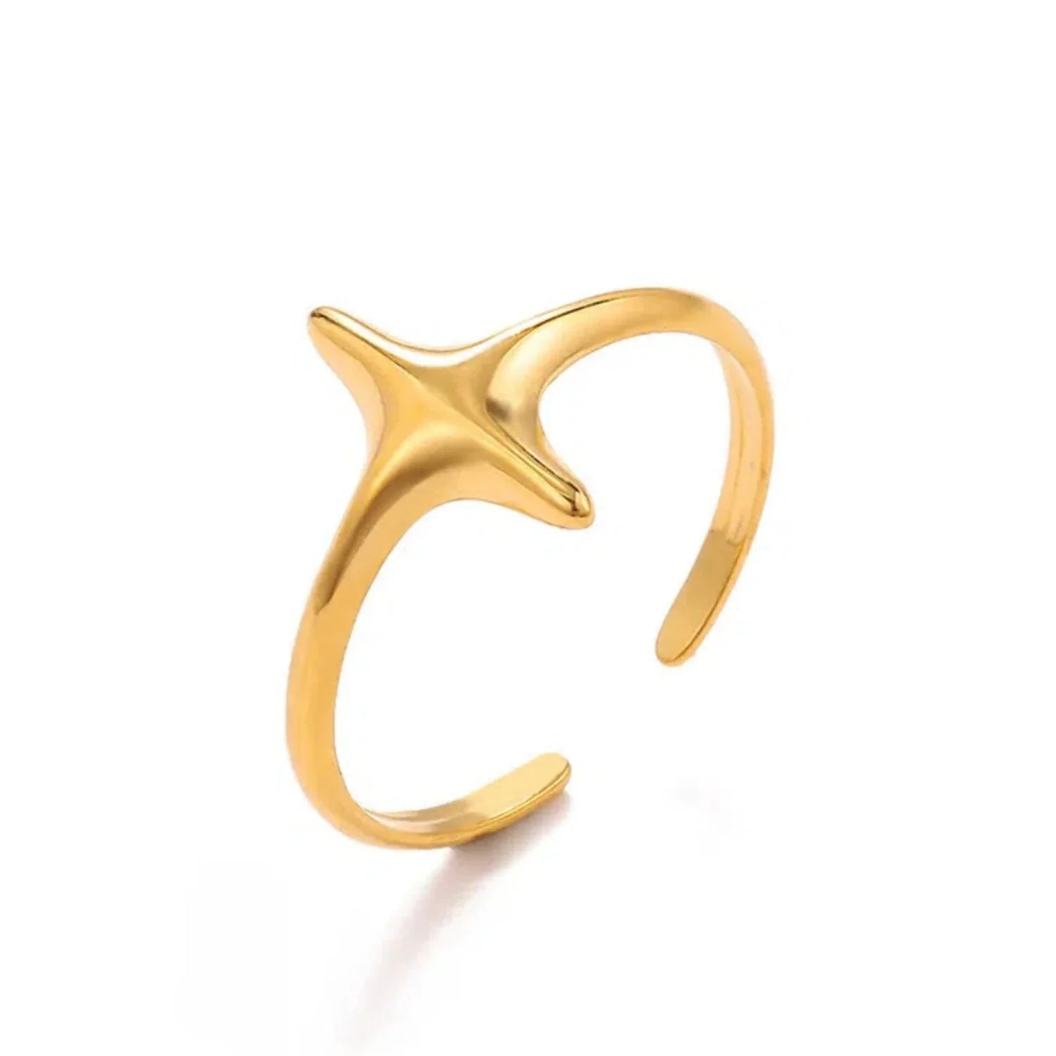 Minimalist Gold Starburst Wrap Ring