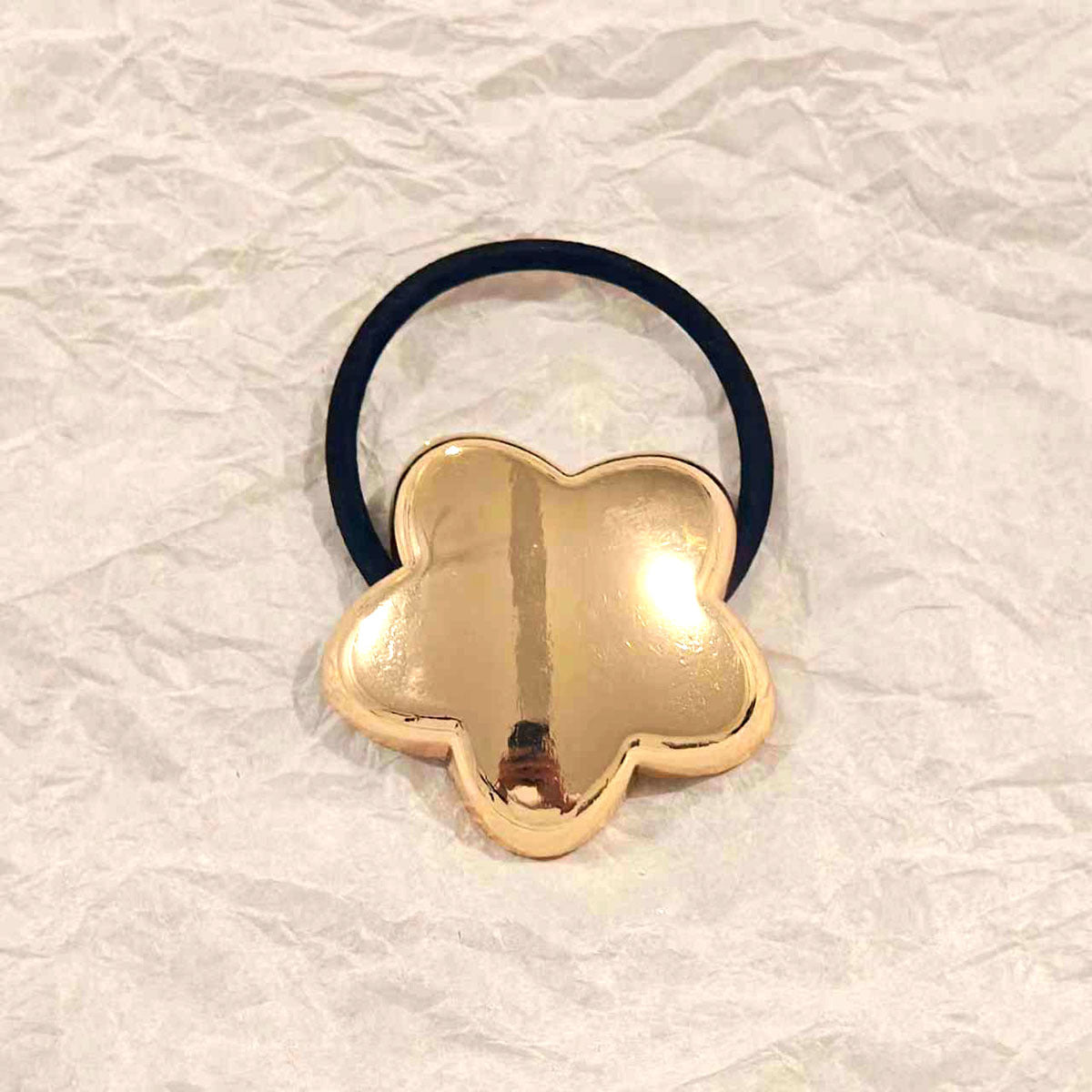 Star Composition Metal Tug Gold Hair Ties