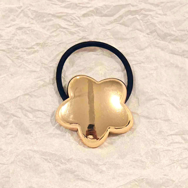 Star Composition Metal Tug Gold Hair Ties