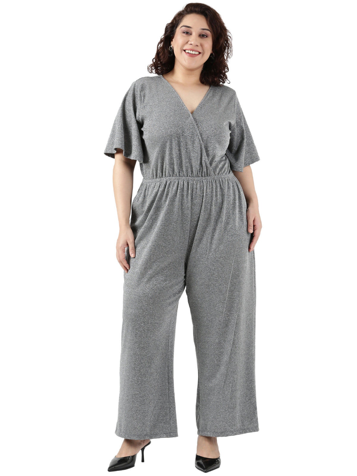 Women Glimmer Grey Jumpsuit