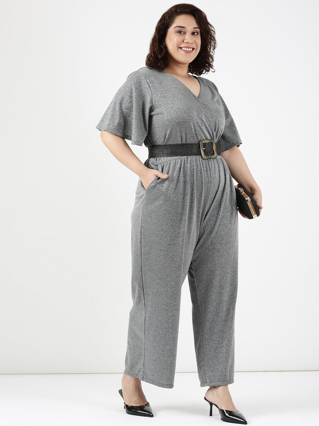 Women Glimmer Grey Jumpsuit