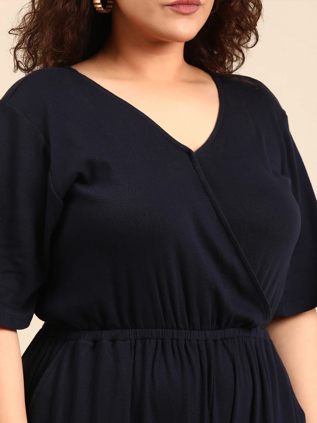 Women Navy Solid Jumpsuit