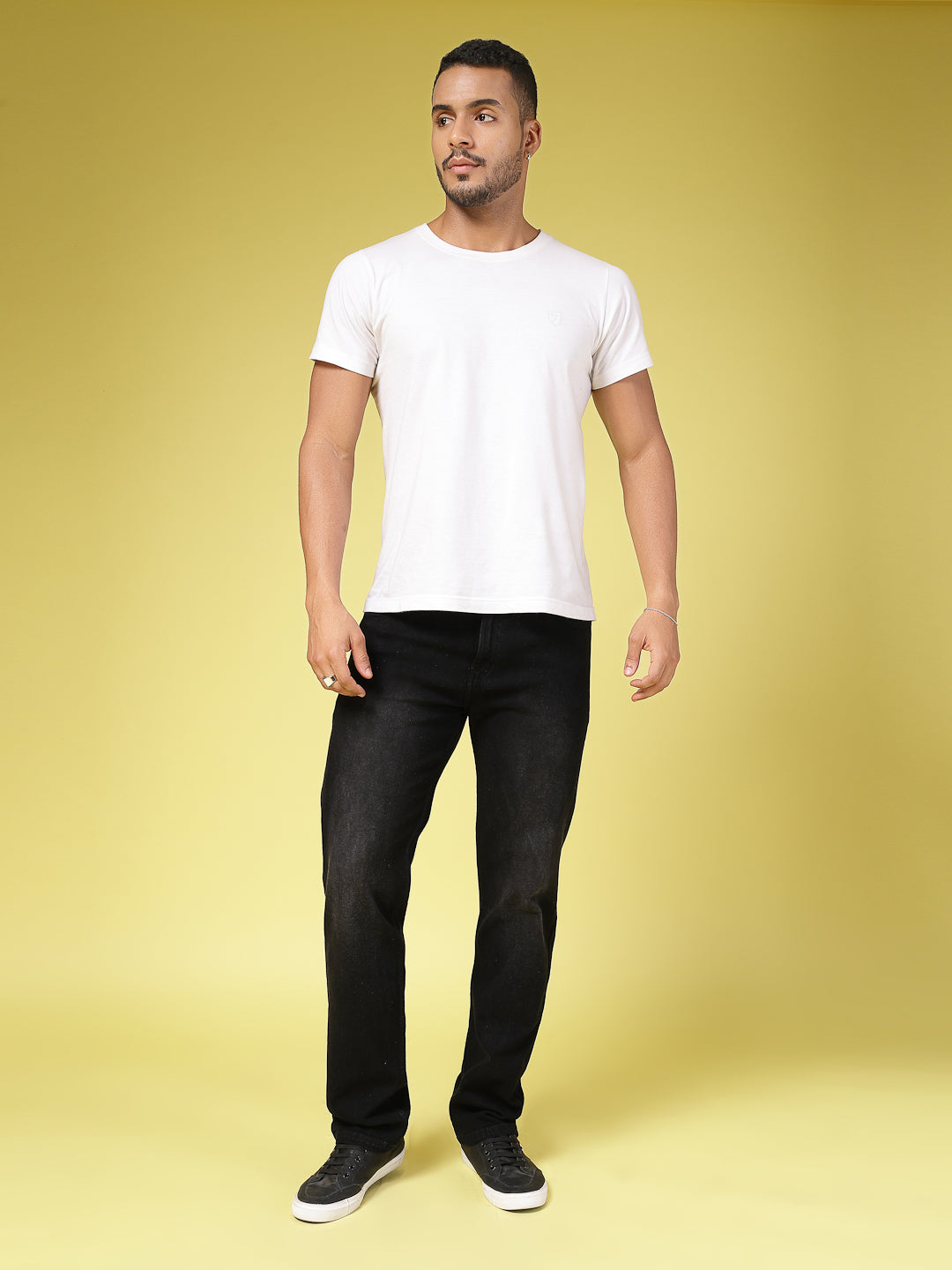 Men Lightly Faded Straight Fit Denim Jeans