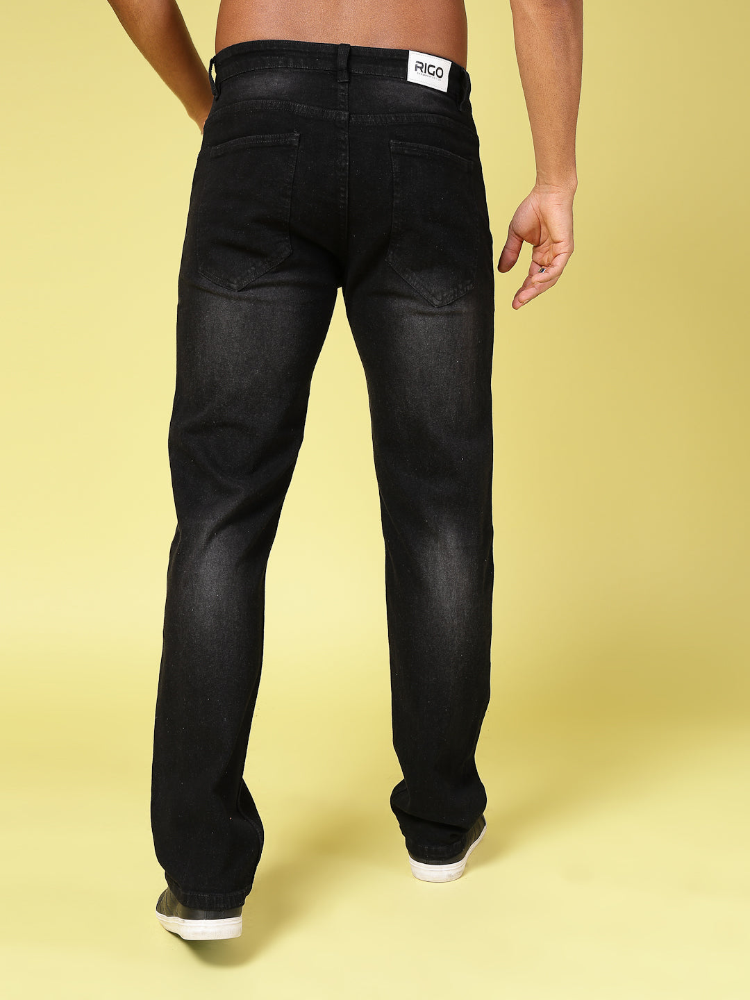 Men Lightly Faded Straight Fit Denim Jeans