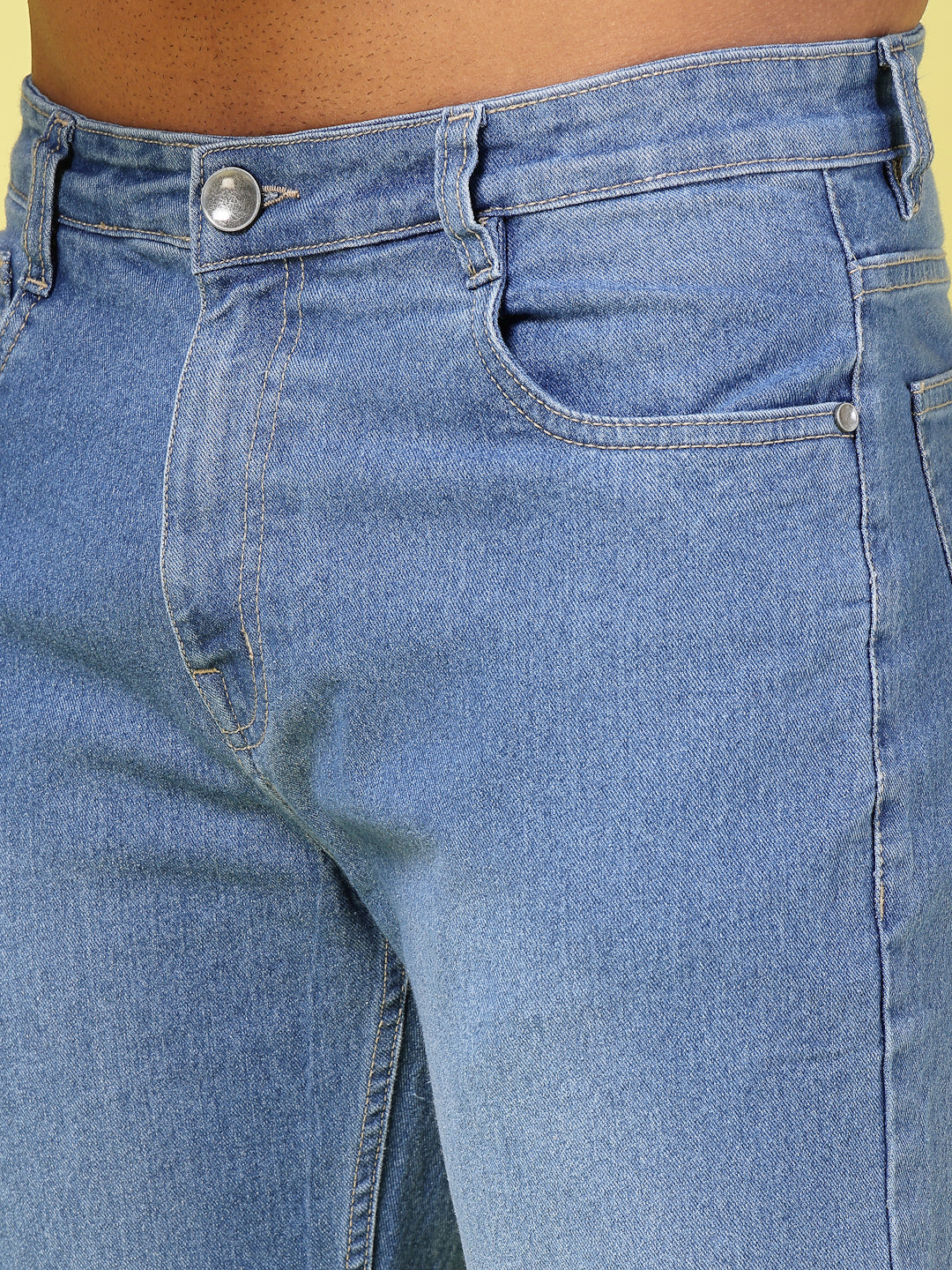 Men Lightly Faded Straight Fit Denim Jeans