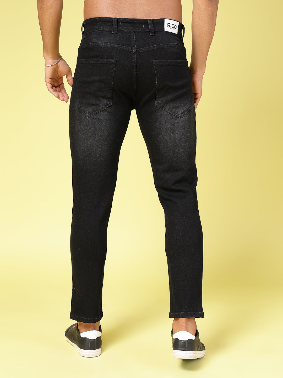 Men Lightly Faded Tapered Jeans