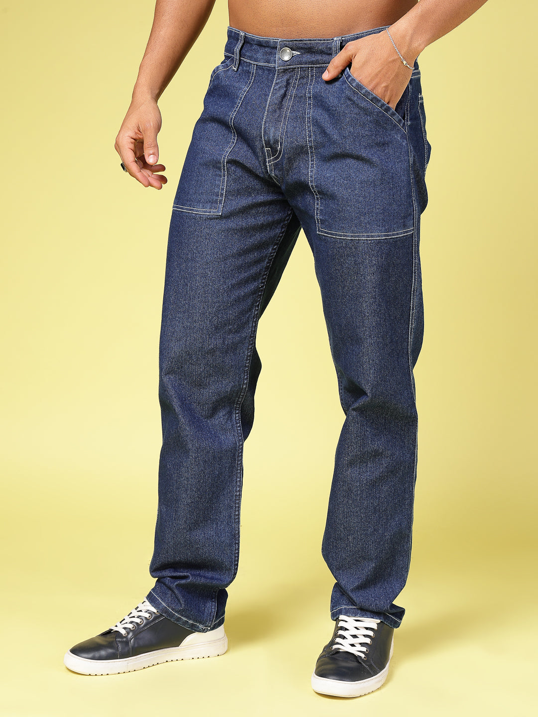 Men Modern Straight Fit Cotton Denim Jeans