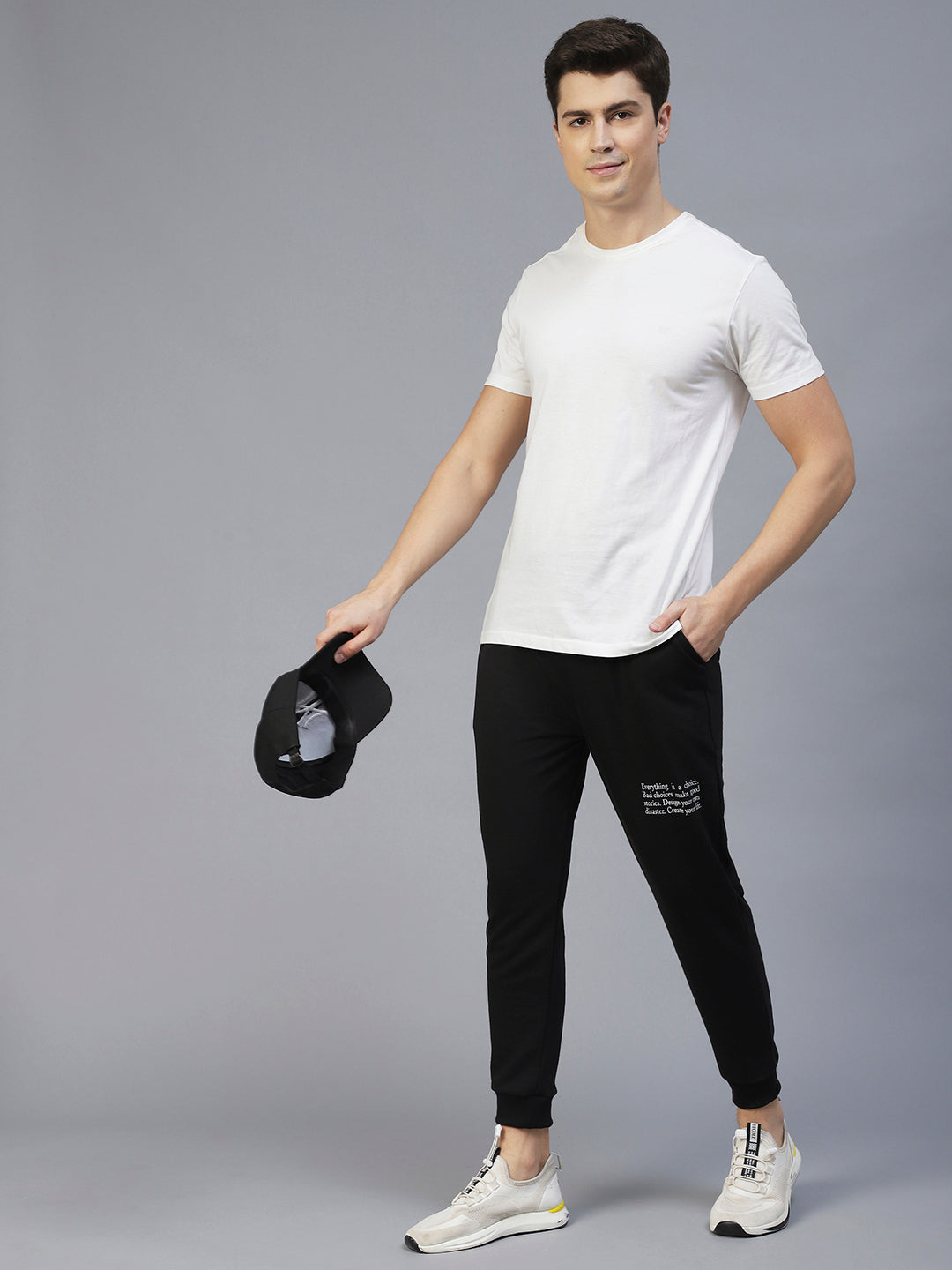 Men Black Text Print Jogger