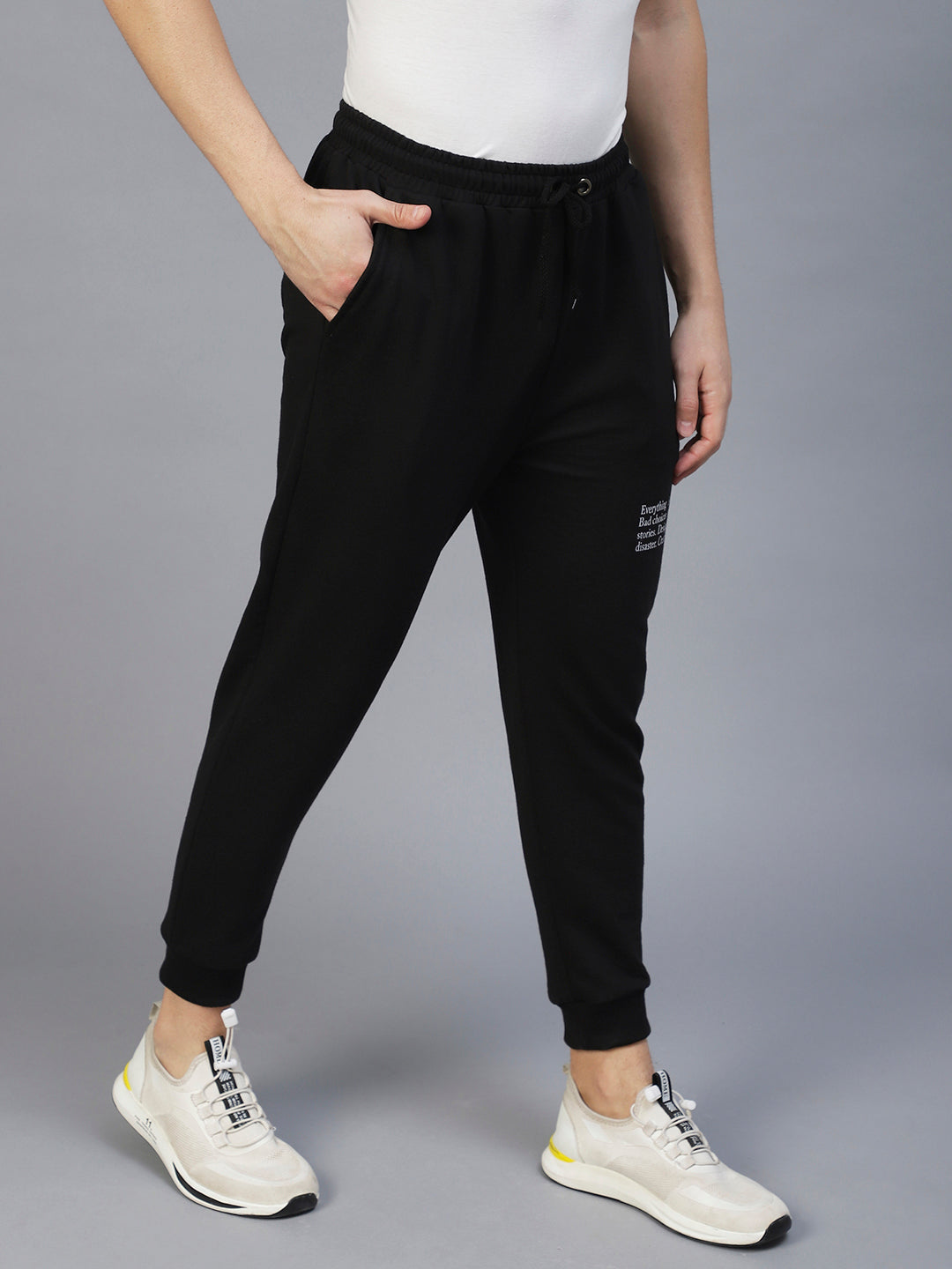Men Black Text Print Jogger