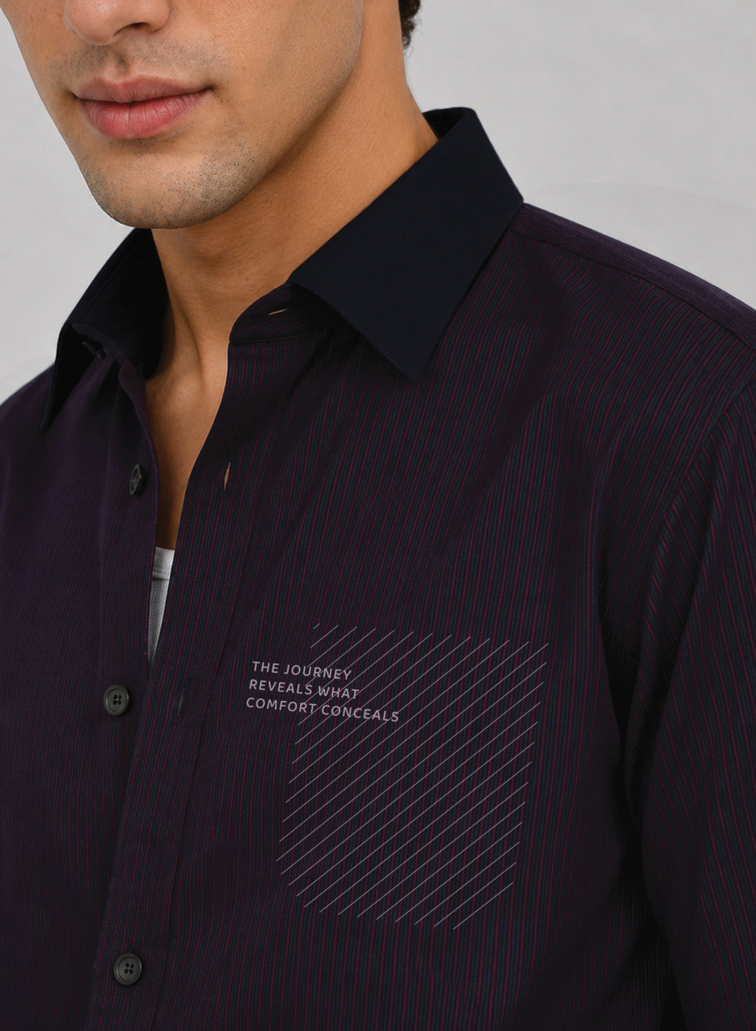 Men Maroon Striped Casual Shirt