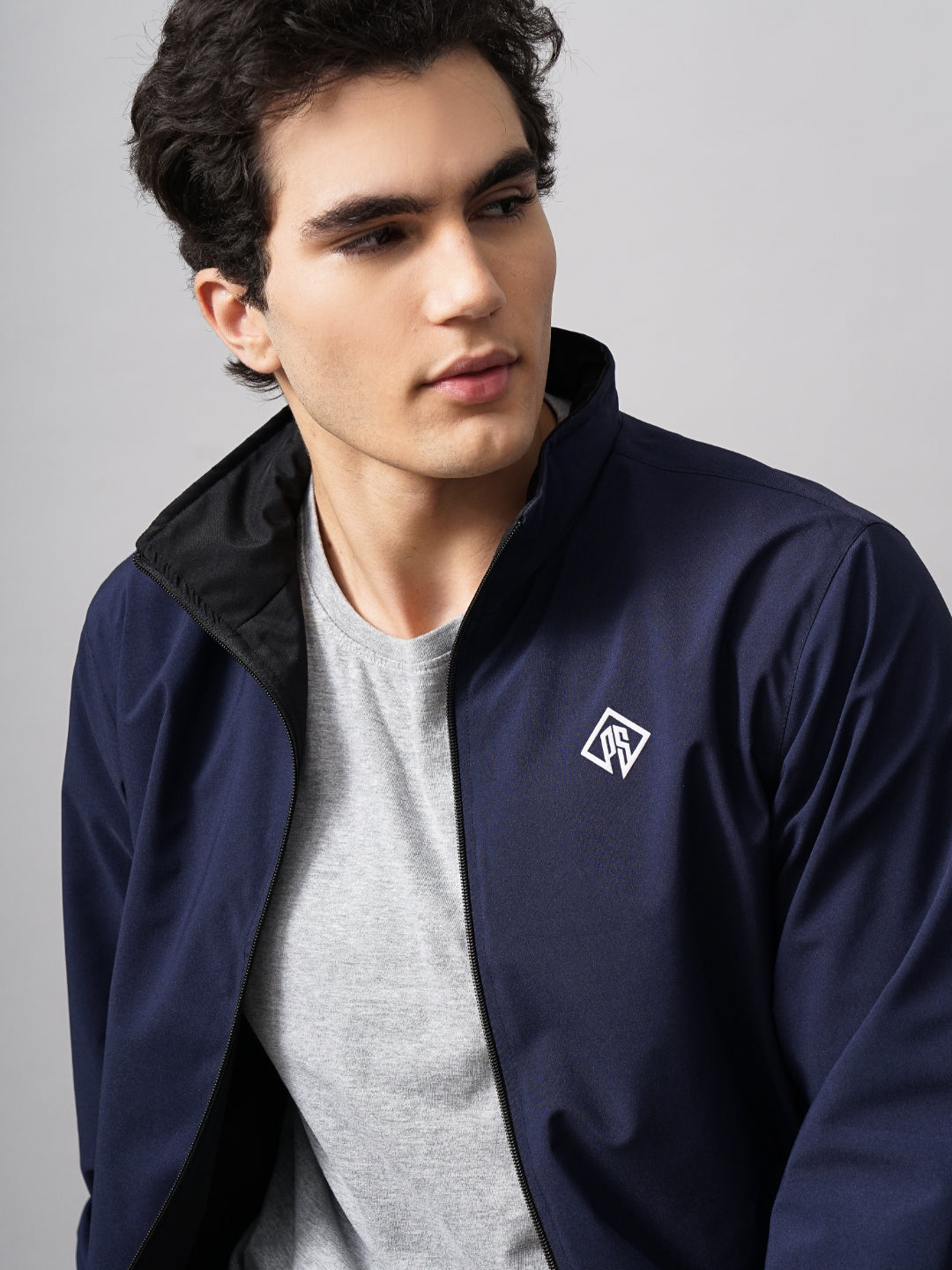 Men Reversible Windcheater Grey Jacket
